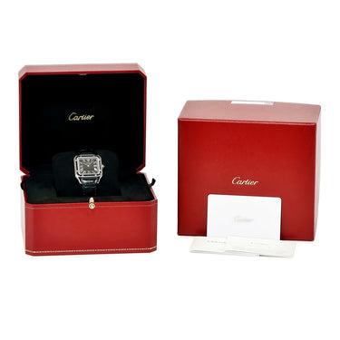 腕時計 カルティエ Cartier サントス デュモン LM WSSA0046 手巻き メンズ レディース ブラックラッカー 黒 スクエア ローマン