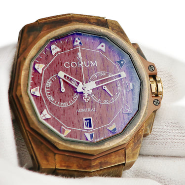 腕時計 コルム CORUM アドミラルズカップ クロノグラフ 116.200.53/0F62 AW01 自動巻き メンズ ブロンズ 12角形 ウッド 信号旗