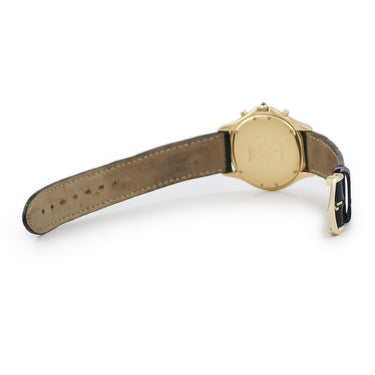 腕時計 カルティエ Cartier クーガー LM クロノリフレックス W3500851 クオーツ メンズ レディース K18YG無垢 ブラック 黒 デイト