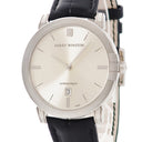 腕時計 ハリーウィンストン Harry Winston ミッドナイト 450MA42WLW 自動巻き メンズ K18WG無垢 デイト シルバー バー ラウンド