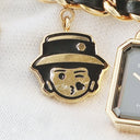 腕時計 シャネル CHANEL プルミエール チャーム クチュール H9859 クオーツ レディース ブラック 黒 チェーン 編み込み 限定