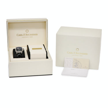 腕時計 カール F ブヘラ Carl F. Bucherer パトラビ エボテック ビッグデイト 00.10628.08.87.11 自動巻き メンズ 純正ダイヤ ブラック シェル