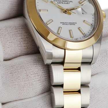 腕時計 ロレックス ROLEX デイトジャスト 41 126303 ランダム番 自動巻き メンズ ランダム番 K18YGxSS コンビ ホワイト オイスターブレス