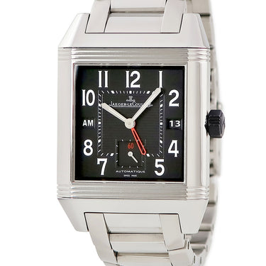 腕時計 ジャガールクルト JAEGER LECOULTRE レベルソ スクアドラ ホームタイム Q700867P 自動巻き メンズ ブラック デイト GMT