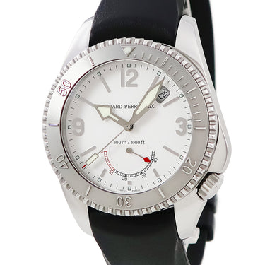 腕時計 ジラールペルゴ GIRARD PERREGAUX シーホーク2 4992 自動巻き メンズ 4時位置リューズ パワーリザーブ ホワイト 逆回転防止ベゼル