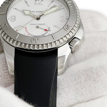 腕時計 ジラールペルゴ GIRARD PERREGAUX シーホーク2 4992 自動巻き メンズ 4時位置リューズ パワーリザーブ ホワイト 逆回転防止ベゼル