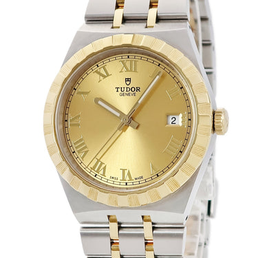 腕時計 チュードル TUDOR ロイヤル 28503 ランダム番 自動巻き メンズ ランダム番 K18YG×SS コンビ デイト シャンパン ローマン