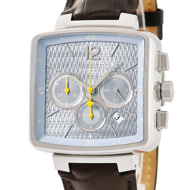 腕時計 ルイヴィトン LOUIS VUITTON スピーディ クロノグラフ Q2121 自動巻き メンズ アイスブルー デイト スモールセコンド ギヨシェ