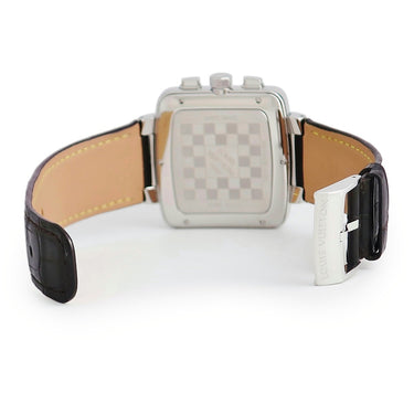 腕時計 ルイヴィトン LOUIS VUITTON スピーディ クロノグラフ Q2121 自動巻き メンズ アイスブルー デイト スモールセコンド ギヨシェ