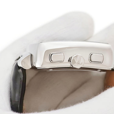 腕時計 ルイヴィトン LOUIS VUITTON スピーディ クロノグラフ Q2121 自動巻き メンズ アイスブルー デイト スモールセコンド ギヨシェ