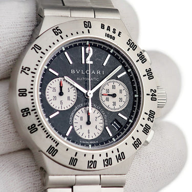 腕時計 ブルガリ BVLGARI ディアゴノ タキメトリック クロノグラフ CH40STA 自動巻き メンズ デイト タキメーター ブラック 黒