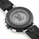 腕時計 ルイヴィトン LOUIS VUITTON タンブール クロノグラフ ダミエ・グラフィット レース QA130Z 自動巻き メンズ ブラックPVD グリーン