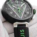 腕時計 ルイヴィトン LOUIS VUITTON タンブール クロノグラフ ダミエ・グラフィット レース QA130Z 自動巻き メンズ ブラックPVD グリーン