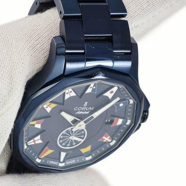 腕時計 コルム CORUM アドミラル レジェンド 395.103.98/V733 AB50 自動巻き メンズ ブルー PVD デイト 信号旗 12角形 スモセコ