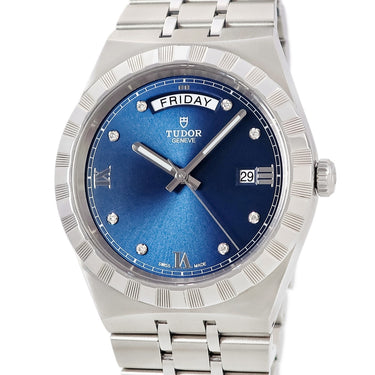 腕時計 チュードル TUDOR ロイヤル 28600 ランダム番 自動巻き メンズ ランダム番 純正ダイヤ デイデイト ブルー 青 チューダー