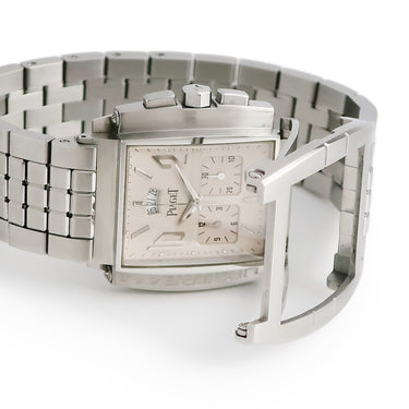 腕時計 ピアジェ PIAGET アップストリーム クロノグラフ 27150 クオーツ メンズ ストリームライン ベゼルバックル 角型 シルバー