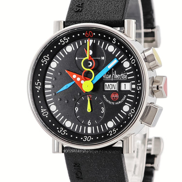 腕時計 アランシルベスタイン ALAIN SILBERSTEIN クロノバウハウス デイデイト KB111 自動巻き メンズ ブラック 黒 クロノグラフ 限定