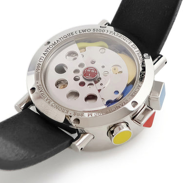 腕時計 アランシルベスタイン ALAIN SILBERSTEIN クロノバウハウス デイデイト KB111 自動巻き メンズ ブラック 黒 クロノグラフ 限定