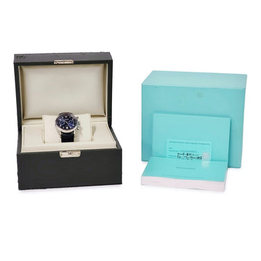 腕時計 ティファニー Tiffany & Co CT60 クロノグラフ 34668396 自動巻き メンズ デイト ダークブルー ネイビー スモールセコンド