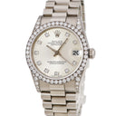 腕時計 ロレックス ROLEX デイトジャスト 31 68159G E番 自動巻き レディース E番 K18WG無垢 純正ダイヤ 3連 プレジデントブレス