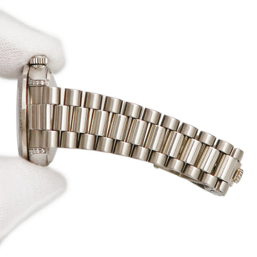 腕時計 ロレックス ROLEX デイトジャスト 31 68159G E番 自動巻き レディース E番 K18WG無垢 純正ダイヤ 3連 プレジデントブレス