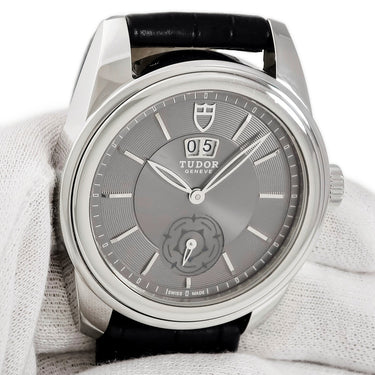 腕時計 チュードル TUDOR グラマー ダブルデイト 57000 J番 自動巻き メンズ J番 バー 盾ロゴ チューダー 薔薇モチーフスモセコ