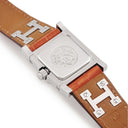 腕時計 エルメス HERMES メドール ME3.210 クオーツ レディース スクエア スタッズ ピラミッド シルバー