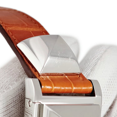 腕時計 エルメス HERMES メドール ME3.210 クオーツ レディース スクエア スタッズ ピラミッド シルバー