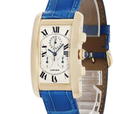腕時計 カルティエ Cartier タンクアメリカン クロノリフレックス LM W2601156 クオーツ メンズ K18YG無垢 デイト クロノグラフ