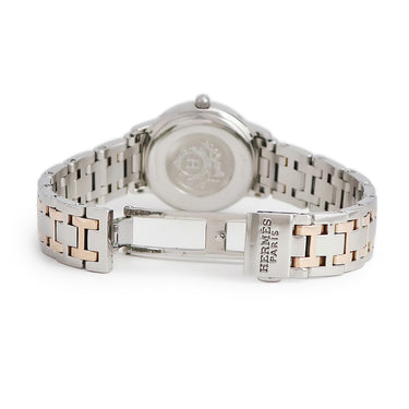 腕時計 エルメス HERMES クリッパー ナクレ CP1.221 クオーツ レディース ピンクGP×SS シェル デイト アラビア