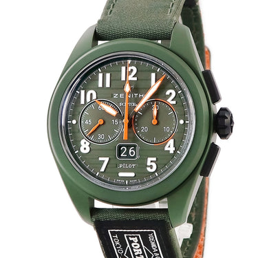 腕時計 ゼニス ZENITH パイロット ビッグデイト フライバック ポーターエディション 49.4001.3652/63.I001 自動巻き メンズ 新品同様