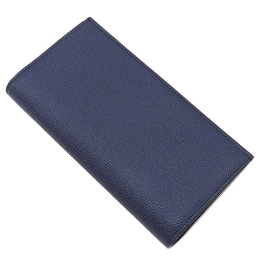 バリー BALLY フラッグ コンチネンタル ウォレット 4BLY-13 マリン レザー 長財布 シルバー金具 紺 二つ折り