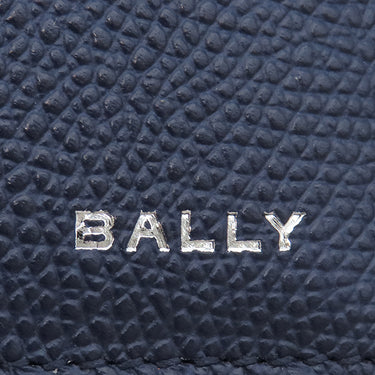 バリー BALLY フラッグ コンチネンタル ウォレット 4BLY-13 マリン レザー 長財布 シルバー金具 紺 二つ折り