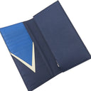 バリー BALLY フラッグ コンチネンタル ウォレット 4BLY-13 マリン レザー 長財布 シルバー金具 紺 二つ折り