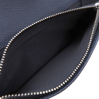 バリー BALLY フラッグ コンチネンタル ウォレット 4BLY-13 マリン レザー 長財布 シルバー金具 紺 二つ折り