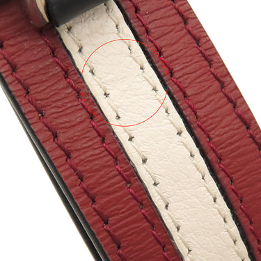 バリー BALLY RBN STR KEYFOB MLK00R レッド×ホワイト×ブラック レザー キーリング シルバー金具 キーホルダー 赤 白 黒 新品 未使用