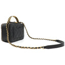 シャネル CHANEL トップハンドル ヴァニティ AS3222 ブラック ラムスキン ショルダーバッグ ゴールド金具 チェーンショルダー バニティ 黒