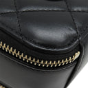 シャネル CHANEL トップハンドル ヴァニティ AS3222 ブラック ラムスキン ショルダーバッグ ゴールド金具 チェーンショルダー バニティ 黒