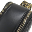シャネル CHANEL トップハンドル ヴァニティ AS3222 ブラック ラムスキン ショルダーバッグ ゴールド金具 チェーンショルダー バニティ 黒