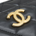 シャネル CHANEL トップハンドル ヴァニティ AS3222 ブラック ラムスキン ショルダーバッグ ゴールド金具 チェーンショルダー バニティ 黒