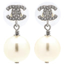 シャネル CHANEL ココマーク パール A36138 シルバー メタル ラインストーン フェイクパール ピアス CCマーク