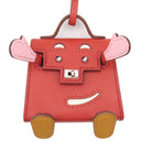 エルメス HERMES ビジュードサック ケリードール サンギーヌ×ナタ×ローズサクラ×キャラメル タデラクト バッグチャーム シルバー金具 赤 アイボリー ピンク 茶