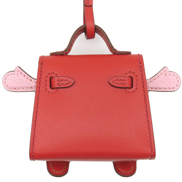 エルメス HERMES ビジュードサック ケリードール サンギーヌ×ナタ×ローズサクラ×キャラメル タデラクト バッグチャーム シルバー金具 赤 アイボリー ピンク 茶