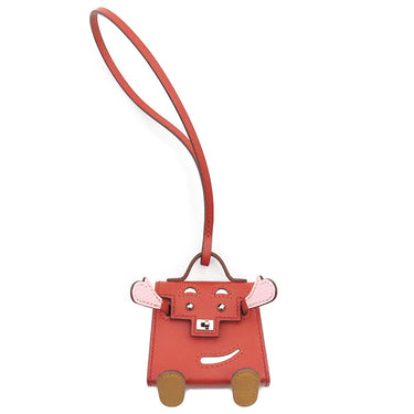 エルメス HERMES ビジュードサック ケリードール サンギーヌ×ナタ×ローズサクラ×キャラメル タデラクト バッグチャーム シルバー金具 赤 アイボリー ピンク 茶
