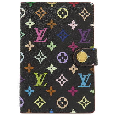 ルイヴィトン LOUIS VUITTON カルネ ドゥ バル アジェンダ ミニ M92652 ノワール モノグラムマルチカラー 手帳カバー ゴールド金具 黒 カード入れ パスケース