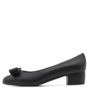 サルヴァトーレ・フェラガモ Salvatore Ferragamo ヴァラ リボン ブラック レザー 3 1/2 パンプス ブラック金具 黒
