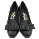 サルヴァトーレ・フェラガモ Salvatore Ferragamo ヴァラ リボン ブラック レザー 3 1/2 パンプス ブラック金具 黒