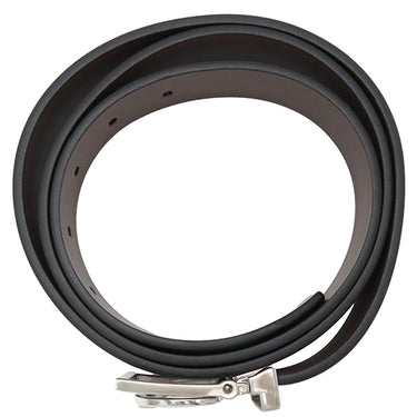 フェラガモ FERRAGAMO ガンチーニ リバーシブル ブラック×ブラウン カーフ ベルト シルバー金具 黒 茶