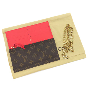 ルイヴィトン LOUIS VUITTON ポシェット フェリシー モノグラム モノグラムキャンバス チェーンウォレット ゴールド金具 ヴィヴィエンヌ チェーンショルダー 茶 赤