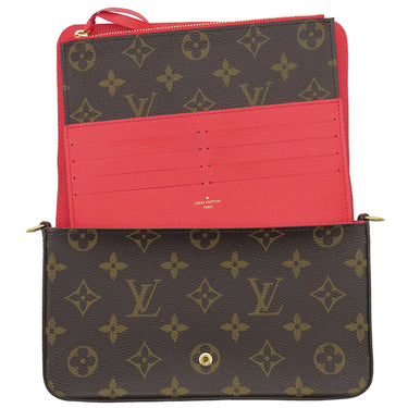 ルイヴィトン LOUIS VUITTON ポシェット フェリシー モノグラム モノグラムキャンバス チェーンウォレット ゴールド金具 ヴィヴィエンヌ チェーンショルダー 茶 赤